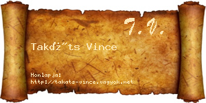 Takáts Vince névjegykártya
