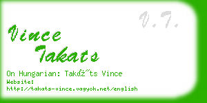 vince takats business card